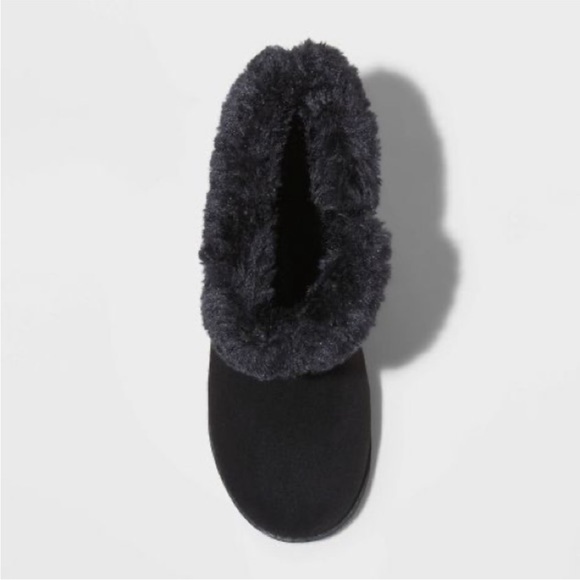 Cat & Jack Toddler Girls' Leah Winter Shearling Black Boots. Size 9 - Picture 3 of 9